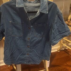 Blue Denim Button-Up Shirt